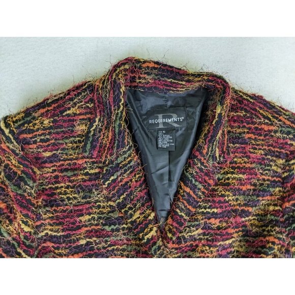 Requirements Women's Blazer Size 16 Red & Orange Fuzzy Textured Jacket - Picture 4 of 11